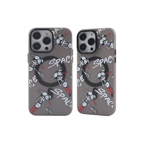 Durukar®  iPhone 12 Pro Max Kılıf Apollo Magneticsafe Desenli Kapak - Apollo Siyah - 3