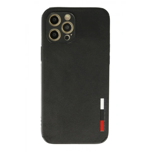 Durukar®  iPhone 12 Pro Max Kılıf Loop Deri Silikon - Siyah