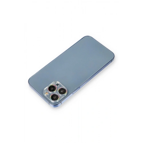 Mey İthalat®  iPhone 12 Pro Max Shine Kamera Lens Koruma Cam - Rainbow