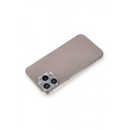 Durukar®  iPhone 12 Pro Max Shine Kamera Lens Koruma Cam - Sierra Blue