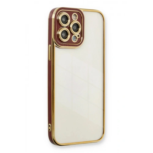 Durukar®  iPhone 13 Pro Kılıf Liva Lens Silikon - Bordo