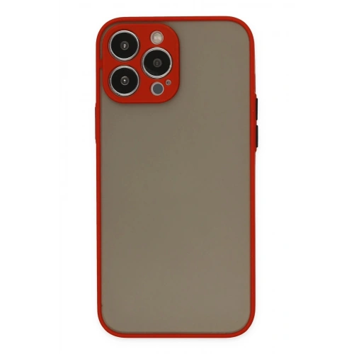 Durukar®  iPhone 13 Pro Kılıf Montreal Silikon Kapak - Kırmızı