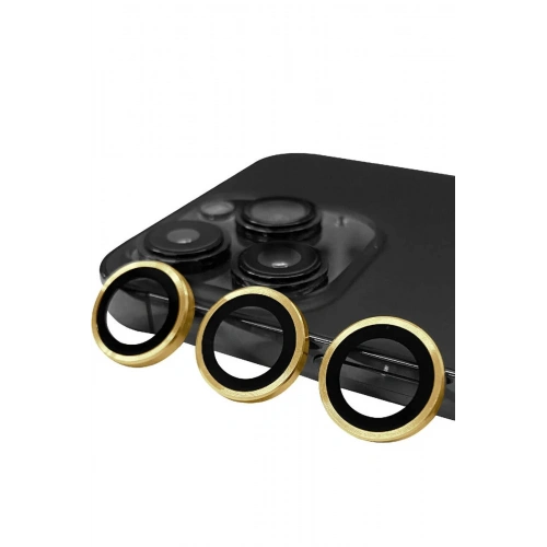 Mey İthalat®  iPhone 13 Pro Max Raze Metal Kamera Lens - Gold