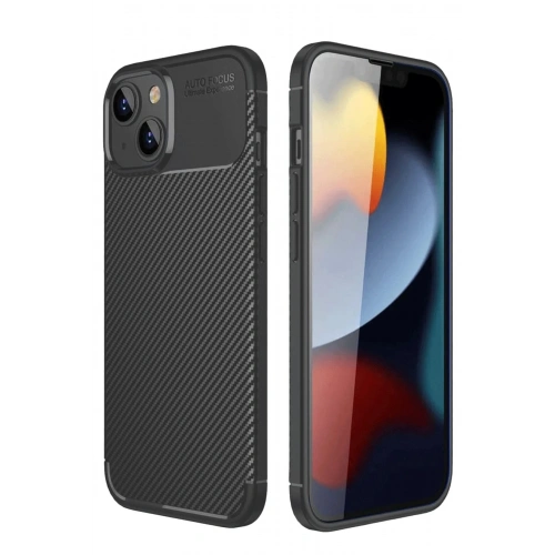 Durukar®  iPhone 14 Kılıf Auto Focus Karbon Kapak - Siyah