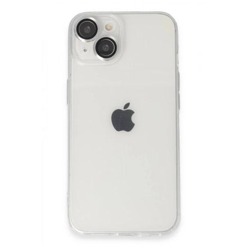 Mey İthalat®  iPhone 14 Kılıf Luko Lens Silikon - Gümüş