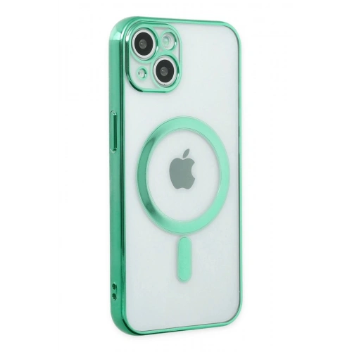 Durukar®  iPhone 14 Plus Kılıf Magneticsafe Lazer Silikon - Haki Yeşil