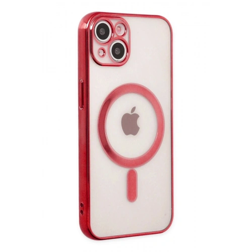 Durukar®  iPhone 14 Plus Kılıf Magneticsafe Lazer Silikon - Kırmızı