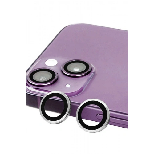 Mey İthalat®  iPhone 14 Plus Raze Metal Kamera Lens - Gümüş