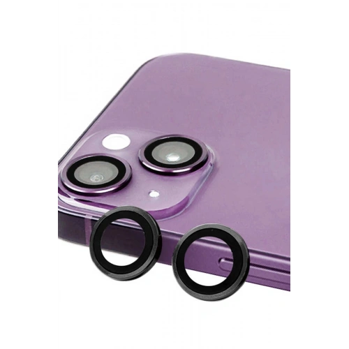 Mey İthalat®  iPhone 14 Plus Raze Metal Kamera Lens - Siyah