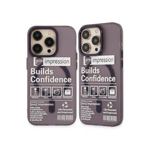 Durukar®  iPhone 14 Pro Kılıf Apollo Magneticsafe Desenli Kapak - Apollo Mor - 6