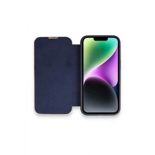 Durukar®  iPhone 14 Pro Kılıf Dolpin Kapaklı - Lacivert