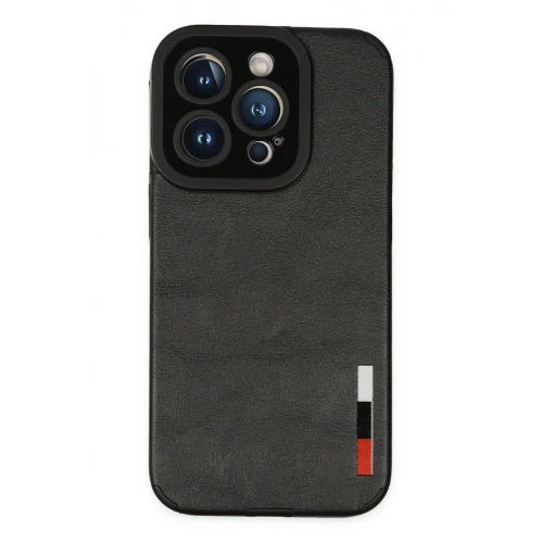 Durukar®  iPhone 14 Pro Kılıf Loop Deri Silikon - Siyah