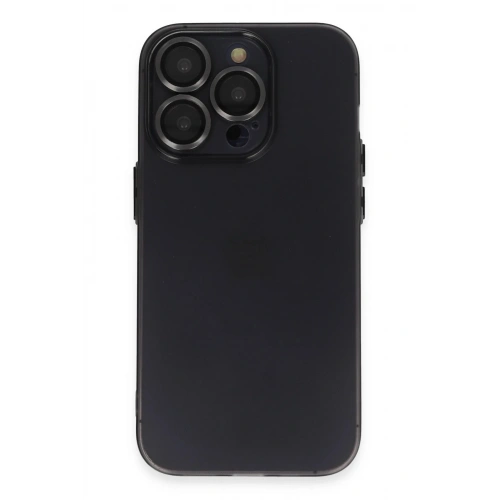 Mey İthalat®  iPhone 14 Pro Kılıf Luko Lens Silikon - Siyah