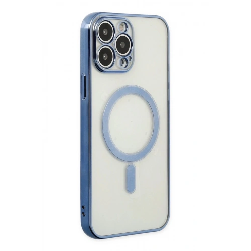 Durukar®  iPhone 14 Pro Kılıf Magneticsafe Lazer Silikon - Sierra Blue