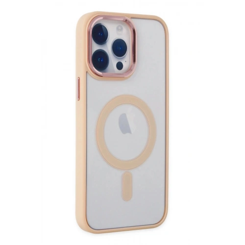 Durukar®  iPhone 14 Pro Kılıf Room Magneticsafe Silikon - Pudra