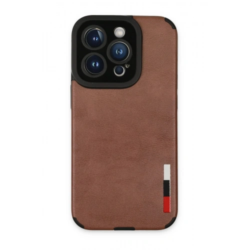 Durukar®  iPhone 14 Pro Max Kılıf Loop Deri Silikon - Kahverengi