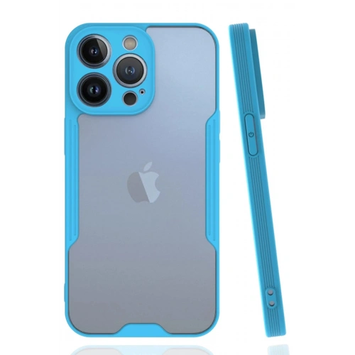 Durukar®  iPhone 14 Pro Max Kılıf Platin Silikon - Mavi