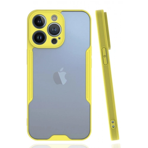 Durukar®  iPhone 14 Pro Max Kılıf Platin Silikon - Sarı