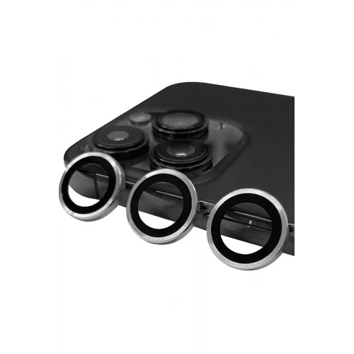 Mey İthalat®  iPhone 14 Pro Max Raze Metal Kamera Lens - Gümüş