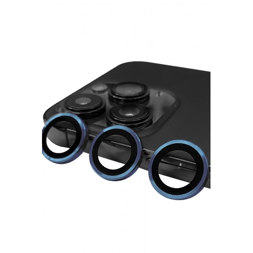 Mey İthalat®  iPhone 15 Pro Max Raze Metal Kamera Lens - Lacivert