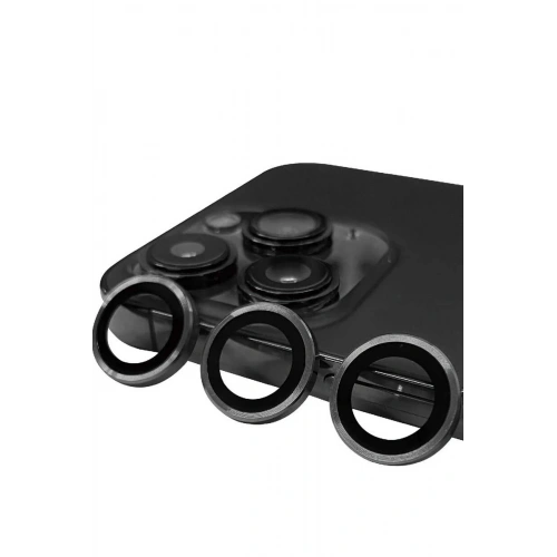 Mey İthalat®  iPhone 15 Pro Max Raze Metal Kamera Lens - Titan Gri