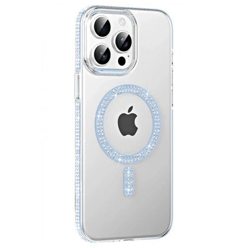Durukar®   iPhone 15 Pro Move Taşlı Magsafe Kapak - Mavi