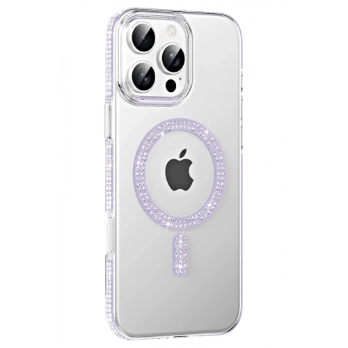 Durukar®   iPhone 16 Pro Max Move Taşlı Magsafe Kapak - Lila