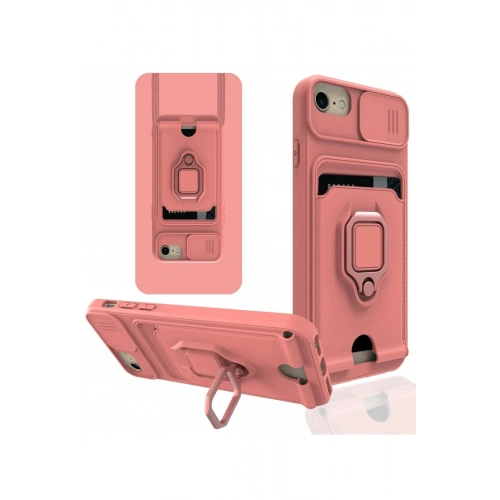 Mey İthalat®  iPhone 6 Kılıf Zuma Kartvizitli Yüzüklü Silikon - Pembe