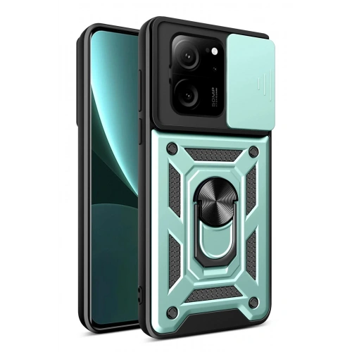 Durukar®   Mi 13T Pro Kılıf Pars Lens Yüzüklü Silikon - Yeşil