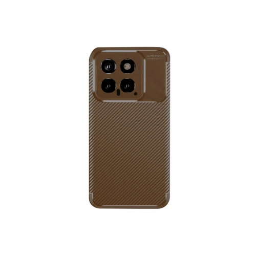 Durukar®   Mi 14T Kılıf Auto Focus Karbon Kapak - Kahverengi