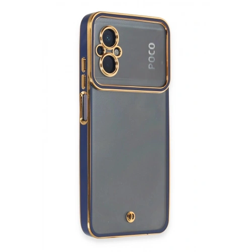 Durukar®   Poco M5 Kılıf Liva Lens Silikon - Mavi