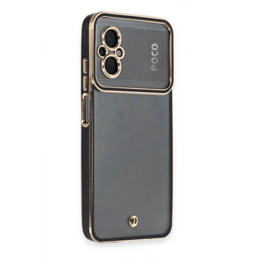 Durukar®   Poco M5 Kılıf Liva Lens Silikon - Siyah