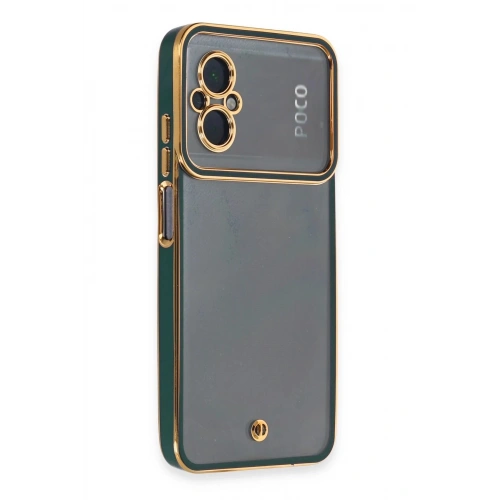 Durukar®   Poco M5 Kılıf Liva Lens Silikon - Yeşil