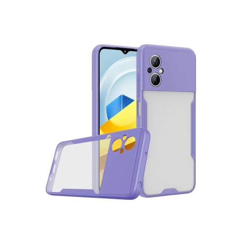 Durukar®   Poco M5 Kılıf Platin Silikon - Lila