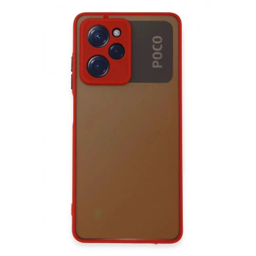 Durukar®   Poco X5 Pro 5G Kılıf Montreal Silikon Kapak - Kırmızı
