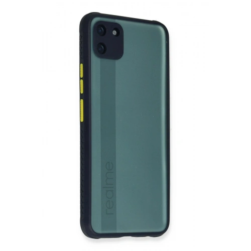 Durukar®  Realme C11 Kılıf Miami Şeffaf Silikon - Lacivert