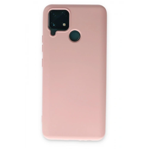 Durukar®  Realme C15 Kılıf Nano içi Kadife Silikon - Pudra