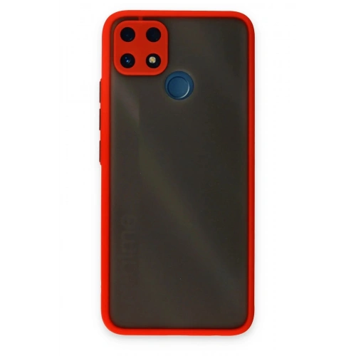 Durukar®  Realme C25 Kılıf Montreal Silikon Kapak - Kırmızı