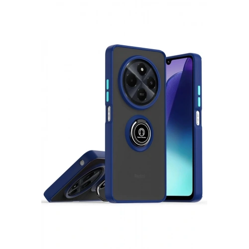 Durukar®  Realme C75 4G Kılıf Montreal Yüzüklü Silikon Kapak - Lacivert