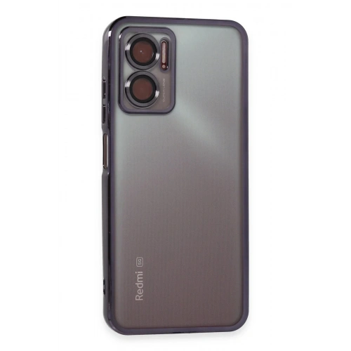 Mey İthalat®   Redmi 10 5G Kılıf  Lensli Silikon - Mor