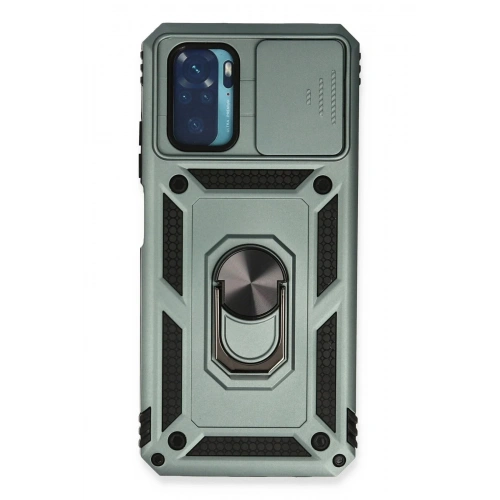Durukar®   Redmi Note 10 Kılıf Pars Lens Yüzüklü Silikon - Yeşil