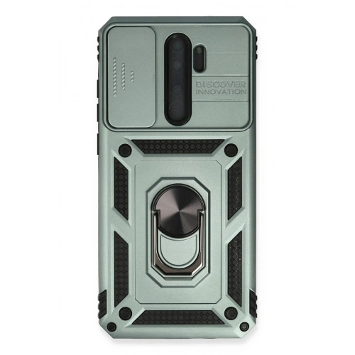 Durukar®   Redmi Note 8 Pro Kılıf Pars Lens Yüzüklü Silikon - Yeşil