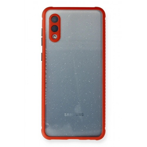 Durukar®  Samsung Galaxy A02 Kılıf Miami Şeffaf Silikon - Kırmızı