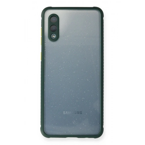 Durukar®  Samsung Galaxy A02 Kılıf Miami Şeffaf Silikon - Koyu Yeşil