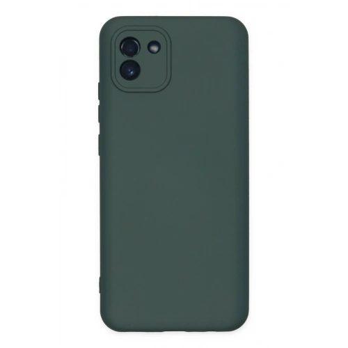 Durukar®  Samsung Galaxy A03 Kılıf Nano içi Kadife Silikon - Koyu Yeşil