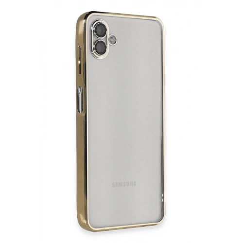 Mey İthalat®  Samsung Galaxy A04 Kılıf  Lensli Silikon - Gold