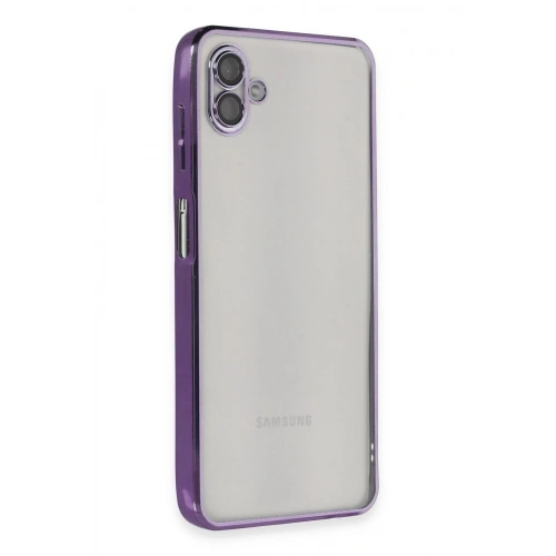 Mey İthalat®  Samsung Galaxy A04 Kılıf  Lensli Silikon - Mor