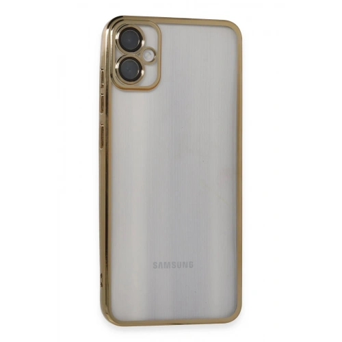 Durukar®  Samsung Galaxy A05 Kılıf  Lensli Silikon - Gold