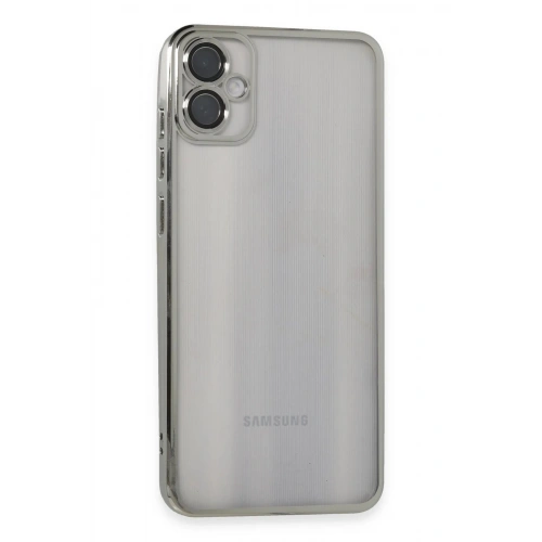 Durukar®  Samsung Galaxy A05 Kılıf  Lensli Silikon - Gümüş