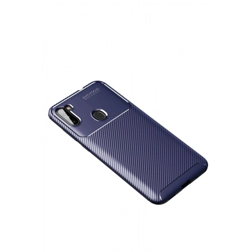 Durukar®  Samsung Galaxy A11 Kılıf Auto Focus Karbon Kapak - Lacivert